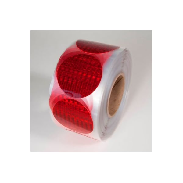 Top Tape And Label Reflective Marking Tape, Red, 3"Dia. Circle, 50/Roll, RR350RD RR350RD - main